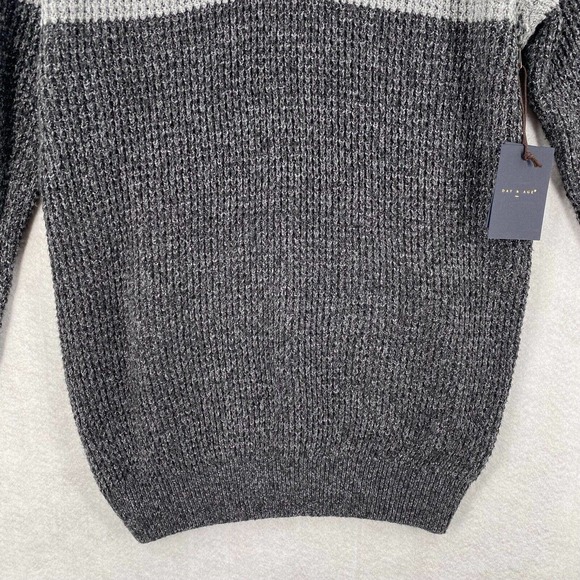 NEW Day & Age Henley Knit Sweater Mens LARGE Pullover Fisherman Waffle Knit Gray - Picture 4 of 15